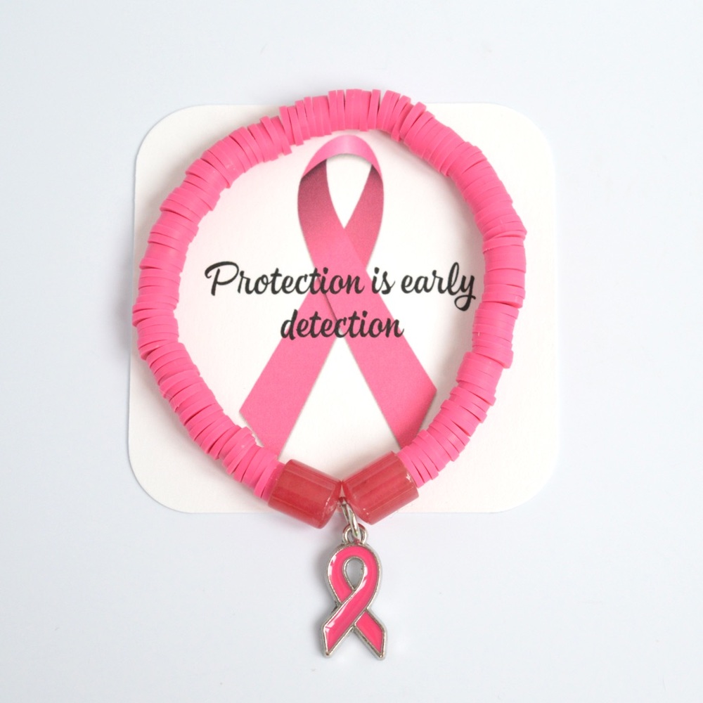 BREAST CANCER Pink Awareness Beaded Bracelet